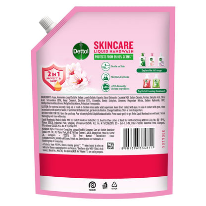 Dettol Liquid Handwash Refill â€“ Skincare Hand Wash- 1350ml | pH Balanced | 10x Better Germ Protection