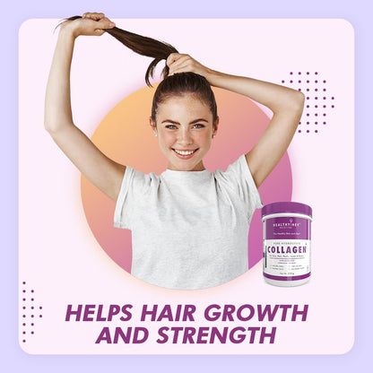 HealthyHey Nutrition Collagen Powder | Collagen Supplement for Glowing Skin | Pure Hydrolysed Collagen Powder for Women and Men | Unflavoured - 250 gm