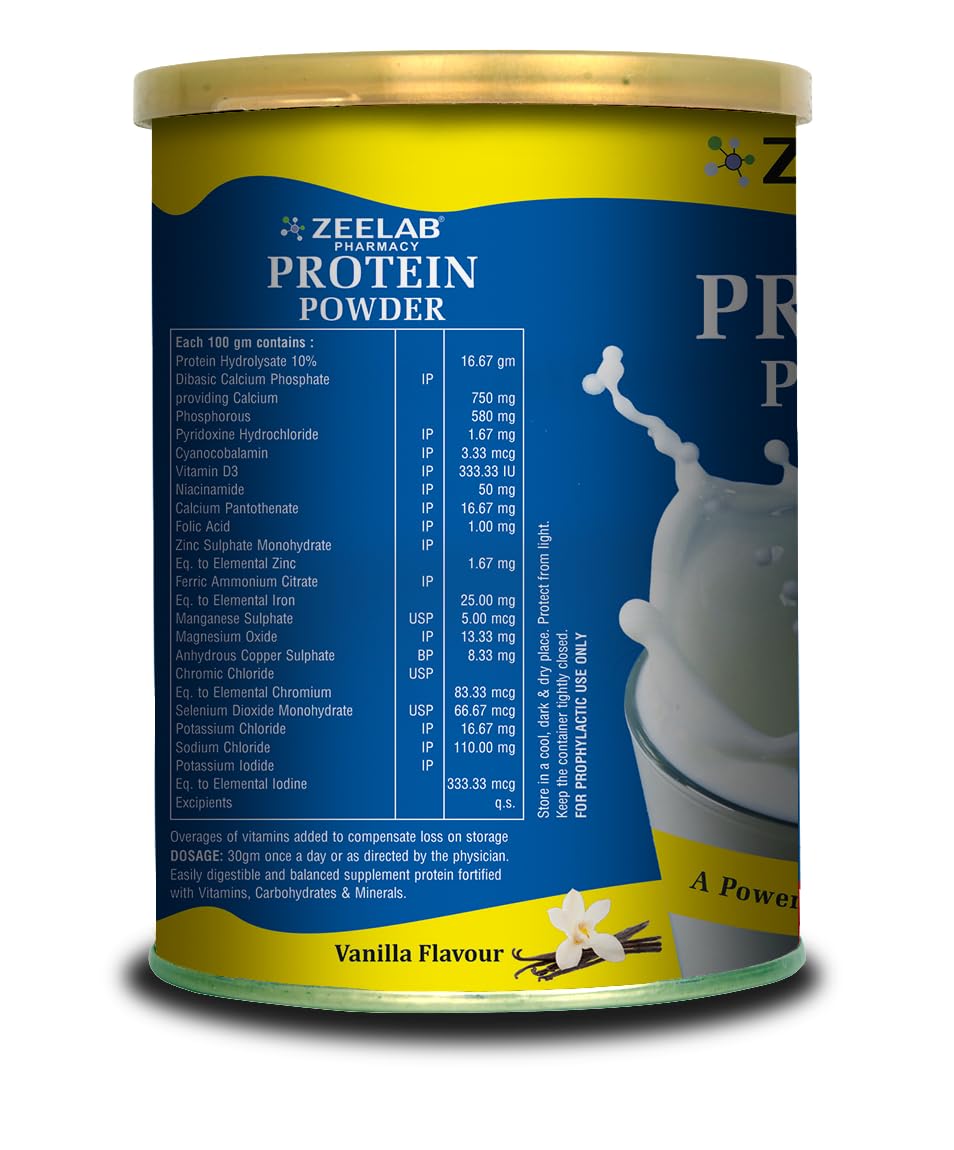 Zeelab Protein Powder 200g Vanilla | Health And Nutritional Protein Drink For All Age Group | 25 Vital Nutrients to Support Strength, Immunity and Active Life (Vanilla Flavour)