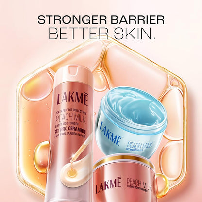 LakmÃ© Peach Milk Creme Moisturizer with 2% Pro-Ceramide & Peptides | Repairs Damaged Skin Barrier & Gives Intense Hydration | For Dry, Normal & Sensitive 300g