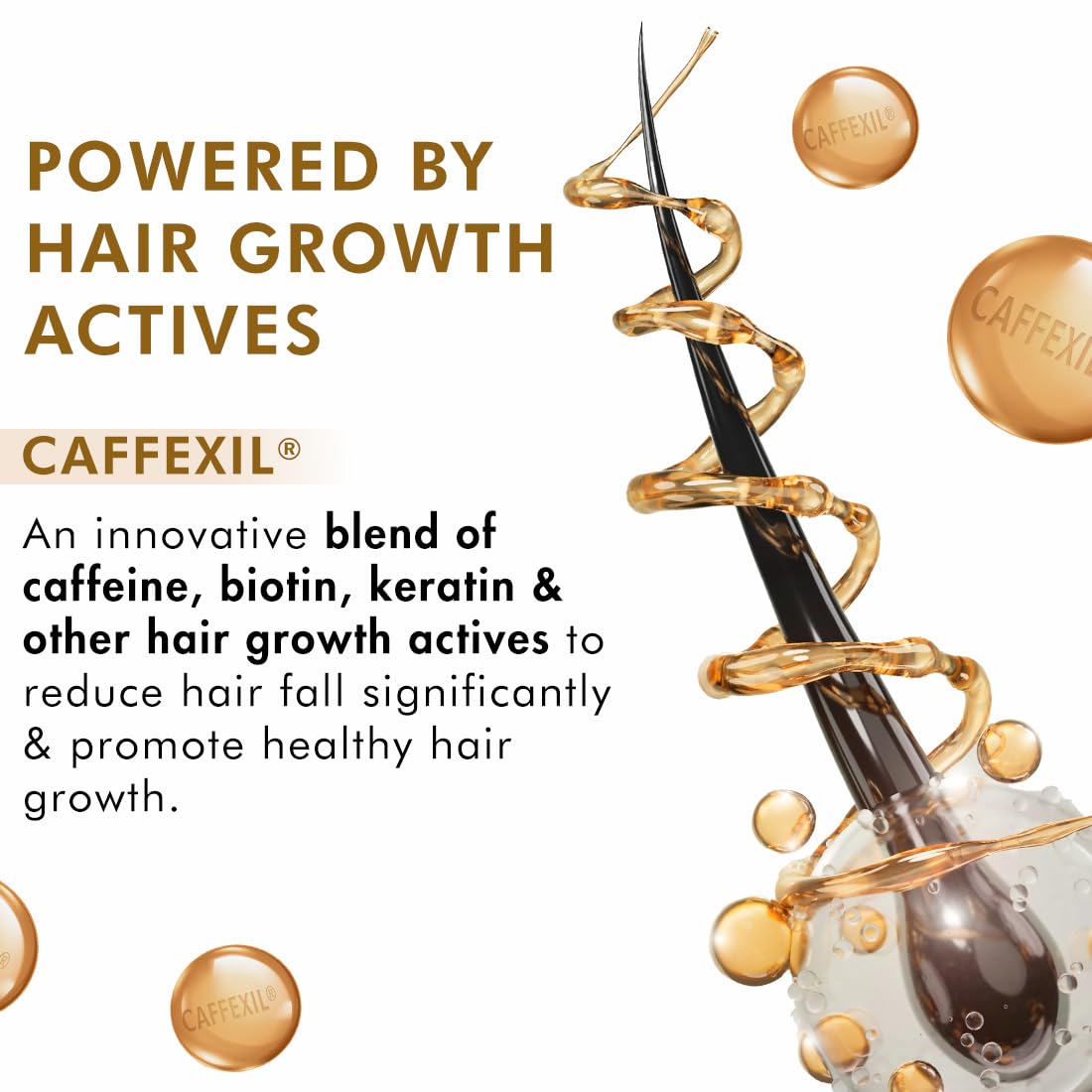 mCaffeine Advanced Hair Fall Control CaffexilÂ® Shampoo with Keratin, Biotin & Rosemary | 80% Hair Fall Control | Reduces Breakage & Thinning | Shampoo for Men & Women | Sulphate Free - 250 ML