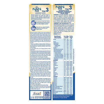 NestlÃ© NAN PRO 3 Follow-Up Formula-Powder After 12 months, Up to 18 months, Stage 3, 400g Pouch in Box