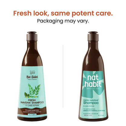 Nat Habit Navdha Rosemary Shampoo For Hair Fall Control| Sulphate & Paraben Free | Soy Fermented Gentle Cleanser|Natural Herbal Shampoo for Women & Men | Amla Reetha Shikakai | Chemical-Free| 250ml