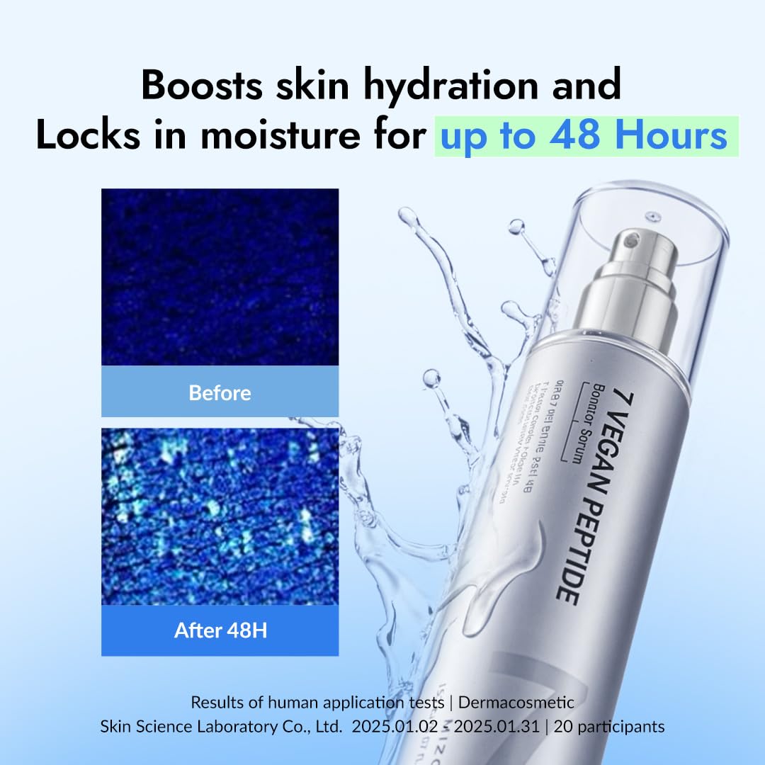 MIZON 7 Vegan Peptide Booster Serum Korean Anti-Aging Face Serum with Niacinamide & Hyaluronic Acid Hydrating Firming & Smoothing Skincare for Fine Lines & Skin Repair â€“ 150 ml