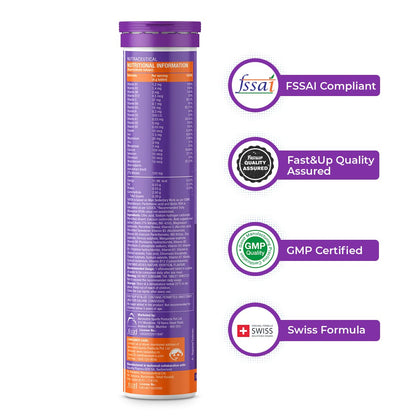 Fast&Up Daily Multivitamins (20-Day Pack, Tasty Orange Flavor) 21 Fast-Acting Vitamins & Minerals, with Vit C, D, and Iron for Immunity, Energy & Heart Health | Suitable for both, Men & Women