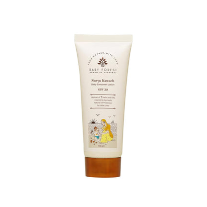 Baby Forest Surya Kawach Baby Sunscreen Lotion | Kids Sunscreen with SPF 30 | Paraben Free | Kids Sunscreen Lotion for Summer | Ideal for 1-8 yrs | 100 gm