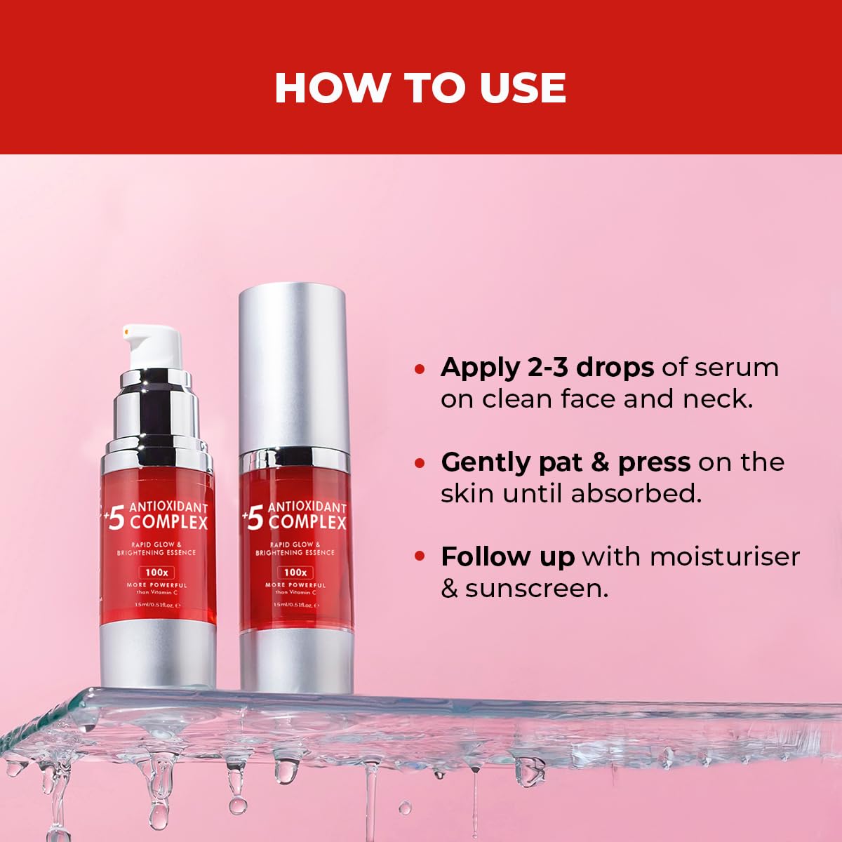 Conscious ChemistÂ® Rapid Glow & Brightening Essence | Face Serum with 5 Antioxidant Complex (100X Stronger Than Vitamin C), Vitamin E & Retinol | For Radiant, Even-Toned Skin, For Men & Women, All Skin Types â€“ 15ml