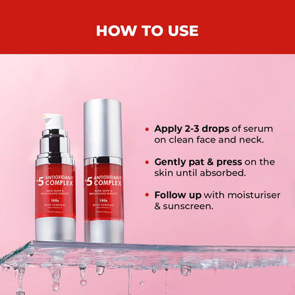 Conscious ChemistÂ® Rapid Glow & Brightening Essence | Face Serum with 5 Antioxidant Complex (100X Stronger Than Vitamin C), Vitamin E & Retinol | For Radiant, Even-Toned Skin, For Men & Women, All Skin Types â€“ 15ml