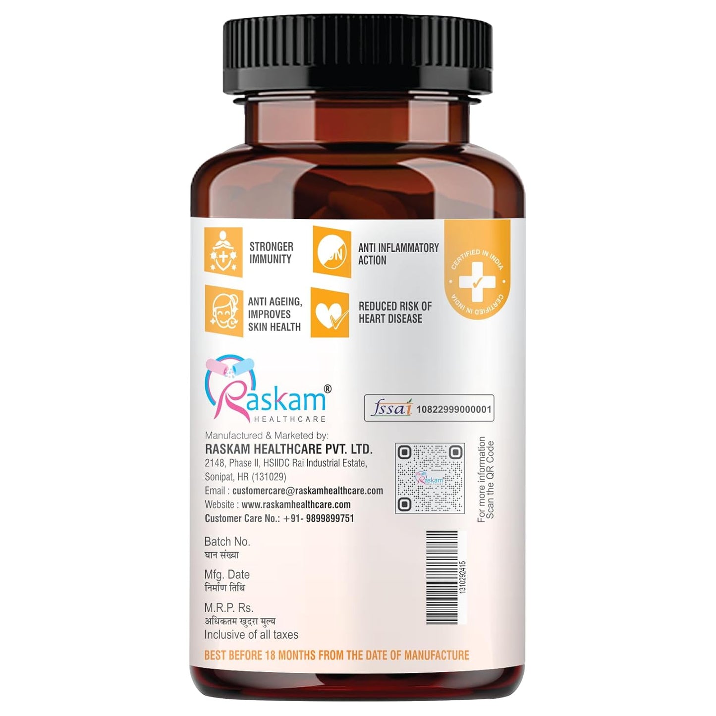 Vita C Plus - 100 Capsules - Antioxidant & Immune Support - Overall Health - Skin Anti-Ageing -Supports Healthy Skin & Joints