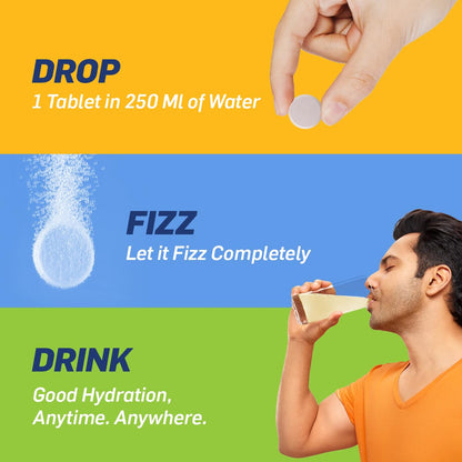 Fast&Up Reload Zero - Zero Sugar Instant Energy & Hydration Drink - Lime Lemon Flavour - 25 Effervescenet Tablets