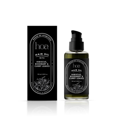 Hair Oil for Hair Fall Control, Frizz Control,Hair Growth & Dandruff Relief with Hibiscus, Curry Leaves and Rosemary | Lightweight & Non-Sticky - 100ml