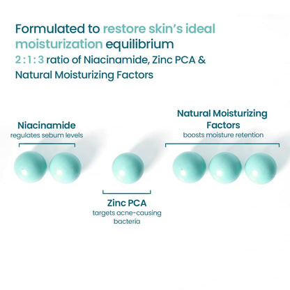 WishCare 2:1:3 NMF Water Gel Moisturizer for Face Oily Skin, Sensitive Skin | Oil-Free Moisturizer Cream For Acne Prone Face | With Niacinamide, Zinc PCA & NMF | Controls Oil & Hydrates | For Men & Women | 50ml