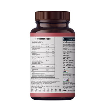Miduty by Palak Notes Organic Blood Builder, Anemia Supplement, Green Amla, Barley Leaves, Beet Root, Organic Iron Supplement, Hemoglobin Booster, Increase HB, Organic Blood Builder Pack - 60 Caps