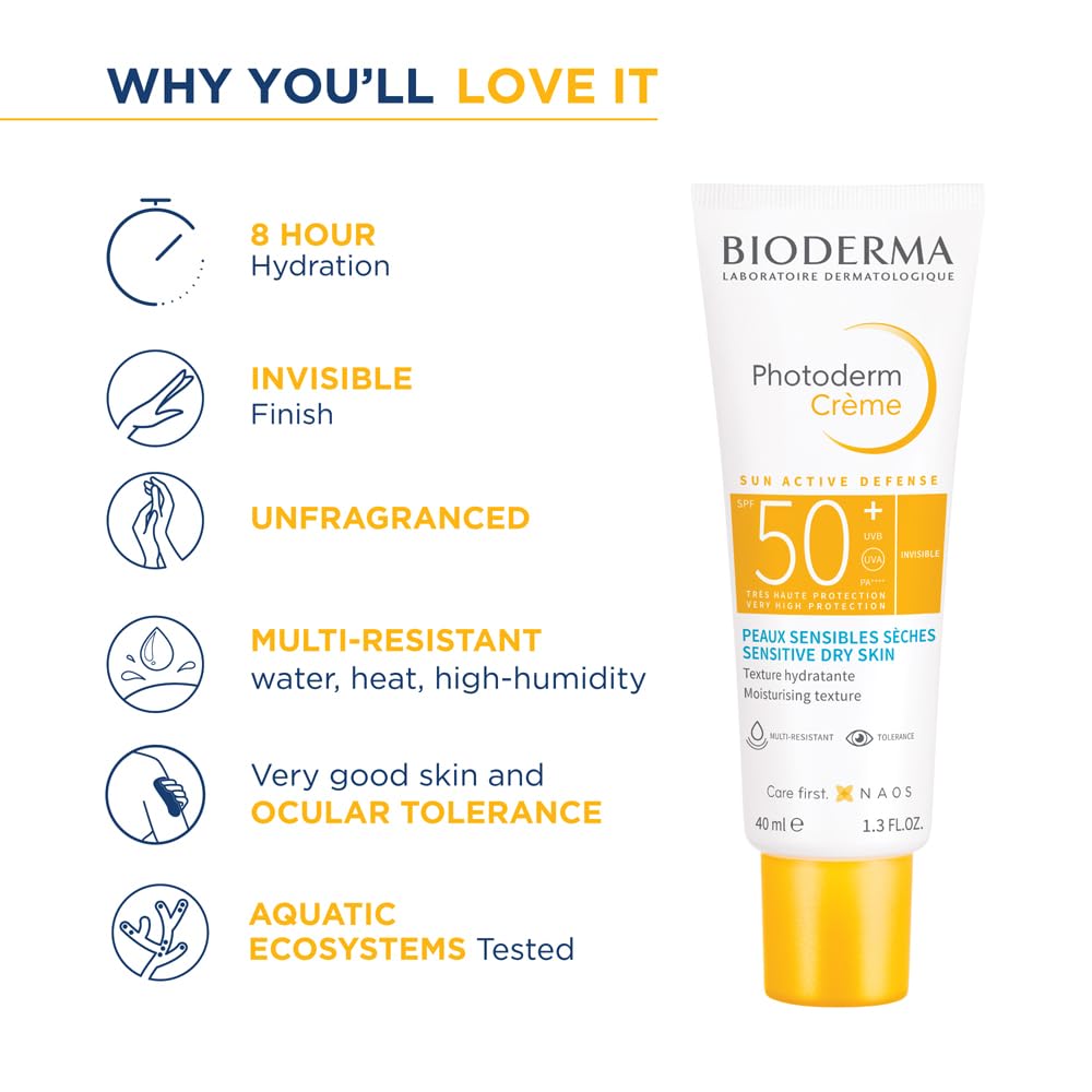 Bioderma Photoderm Creme SPF 50+ PA++++ Hydrating Sunscreen for Normal to Dry Skin | In Vivo Tested