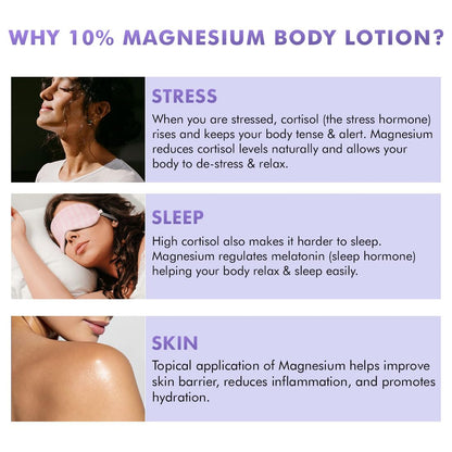 mCaffeine 10% Magnesium Body Lotion 300ml | Stress-Relief & Better Sleep | Mild Vanilla Orchid Fragrance Calms & Soothes | 3% Cocoa Butter, Non-Greasy, Deep Moisturization Bodylotion for Men & Women | Summer Cream for Dry Skin