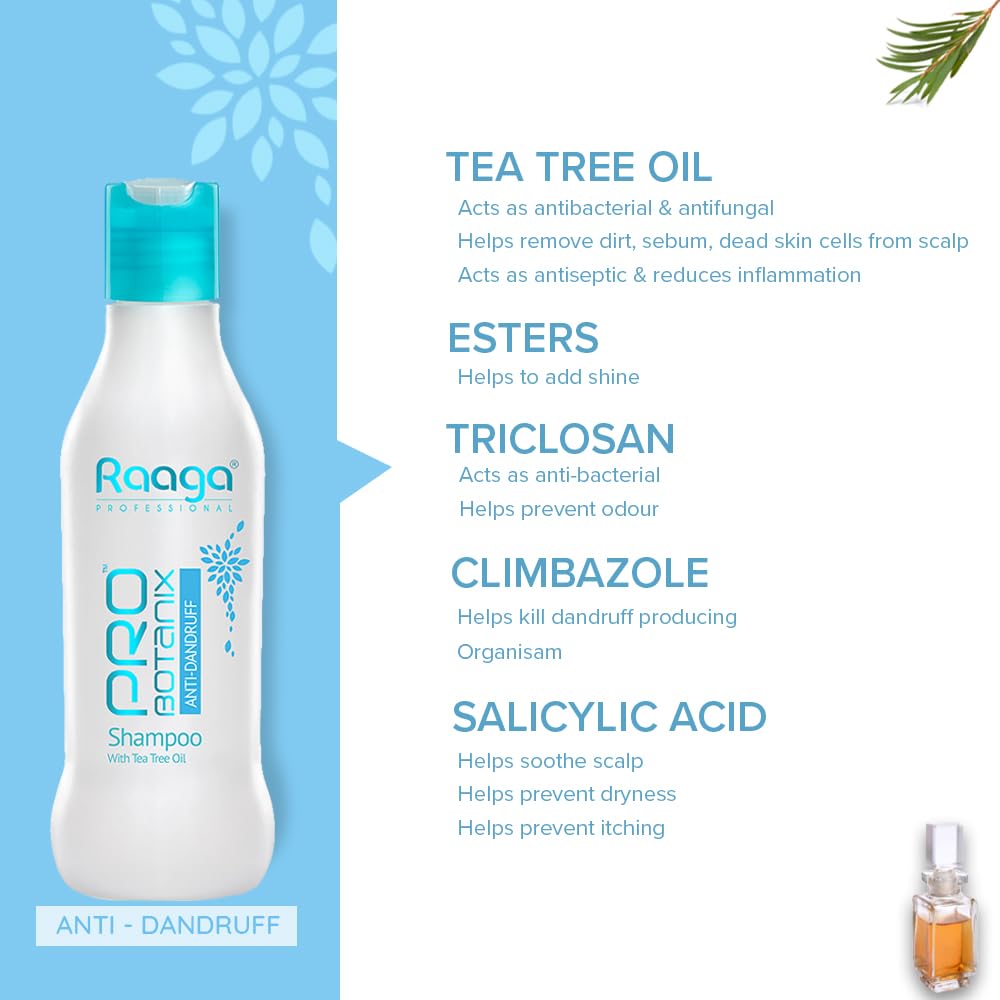Raaga Professional Pro Botanix Anti-Dandruff Shampoo, With Tea Tree Oil, 200 ml