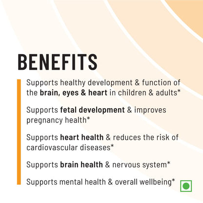 Unived Ovegha Vegan Omega-3 DHA | 1000mg Algae Oil 500mg DHA Per Serving (highest DHA/serving) | for Heart, Hair, Skin, Joint, Brain & Eye Health | 60 Vegan Capsules