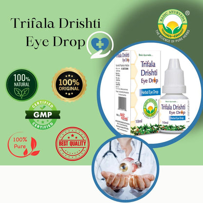 Basic Ayurveda Triphala Drishti Eye Drop â€“ 10ml | Natural Ayurvedic Herbal Eye Care Drops with Triphala & Honey | Cooling, Refreshing & Gentle Support for Healthy Eyes & Daily Eye Wellness