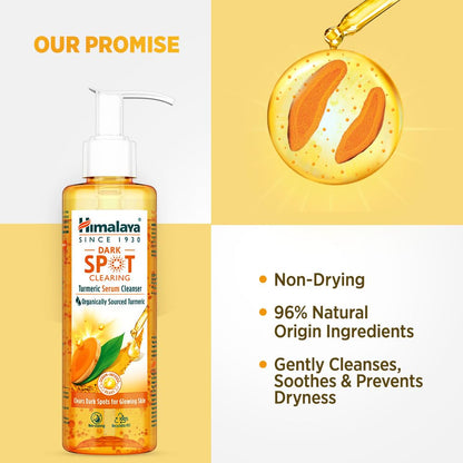 Himalaya Turmeric Serum Cleanser | Niacinamide + Vitamin E + Serum Infused Facewash| Clears dark spots for glowing skin | 180ml