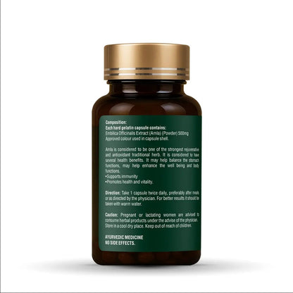 Zeelab Organic Superfood Amla Capsules | 500mg Pure Emblica Officinalis Extract | Natural Vitamin C & Antioxidant Supplement for Immunity, Digestion, Skin, Hair & Overall Wellness â€“ 100 Veg Capsules