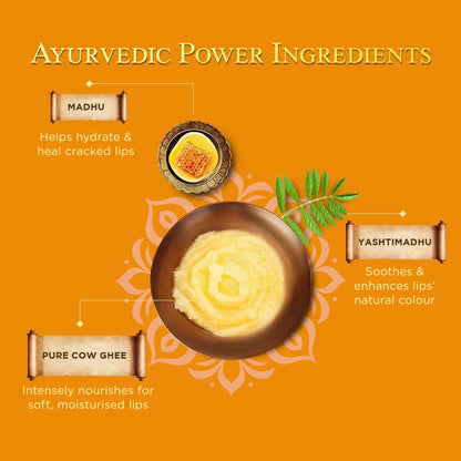 Himalaya Ayurveda Secrets Ghee Lip Butter 10gm | Paraben & Sulphate Free Lip butter, Ayurvedic | With pure cow ghee, Madhu (honey)