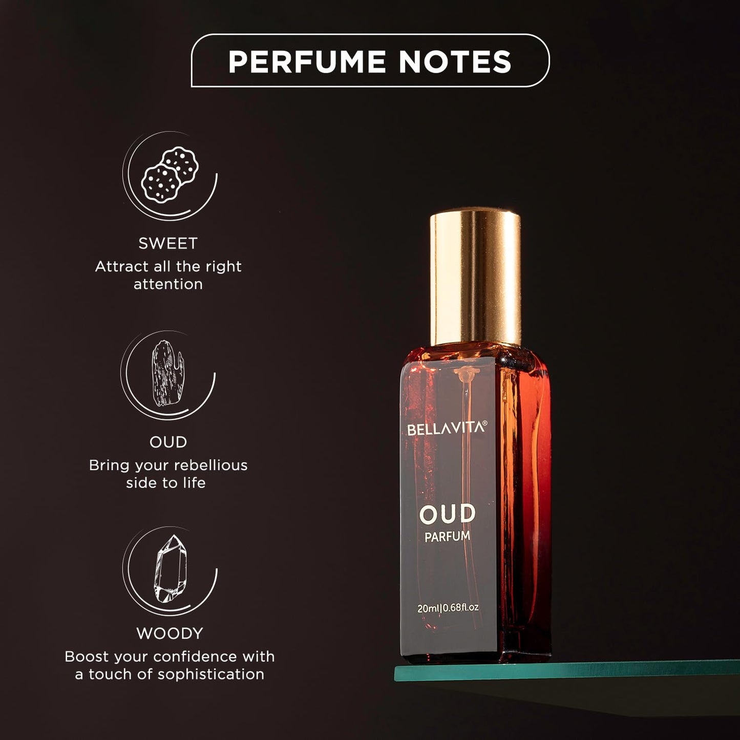Bella Vita Luxury OUD PARFUM Intense Unisex Perfume for Men & Women with Carnation,Vanilla,Cedarwood|Woody,Oriental Long Lasting Fragrance Scent, 20Ml