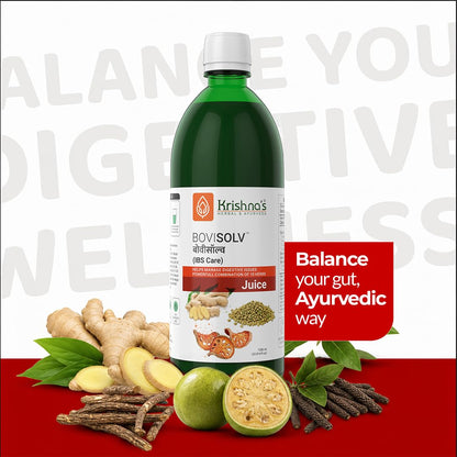 Krishnaâ€™s Bovisolv Juice 1000 ml | IBS-Friendly | Digestive Wellness Drink | Ayurvedic Liquid for Sensitive Gut Lifestyle