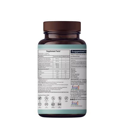 Miduty Stop Aging Powerful Antioxidant Formula to Slow Down Aging, Anti Aging Supplement for Youthful Skin - Anti Aging Capsules, Resveratrol Active Ingredient - Pack of 60