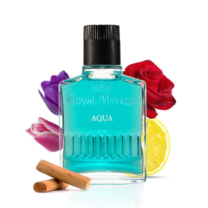 Royal Mirage Aqua Aftershave | Refreshing Lotion for Men | Lemon, Rose & Sandalwood Notes | Post-shave Lotion | Ideal for Events, Meetings & Date Nights | Grooming Essentials for Men | 100ml