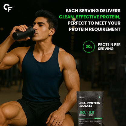 Carbamide Forte Pea Protein Isolate 30Grams Per Serving | Plant Based Protein Powder Isolate With 4.8G BCAA | Unflavoured Plant Pea Protein Powder - 500Grams