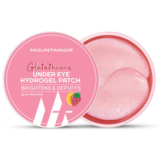 MOUNTAINOR Glutathione Under Eye Hydrogel Patches | for Dark Circles & Brightnes Fine Lines & Wrinkles Reduction | Cooling Under Eye Patch Mask 60 Patches