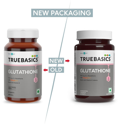 TrueBasics Glutathione (30 Tablets) | With Nutroxsun, Biotin & Vitamin E | For Healthy & Youthful Skin