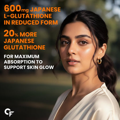 Carbamide Forte Glutathione Effervescent | Japanese Reduced L Glutathione 600mg with Vitamin C, Hyaluronic Acid, Vitamin E & Biotin - 15 Effervescent Tablets