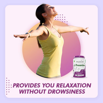 HealthyHey Nutrition L-Theanine -Support Relaxation - 90 Vegetarian Capsules