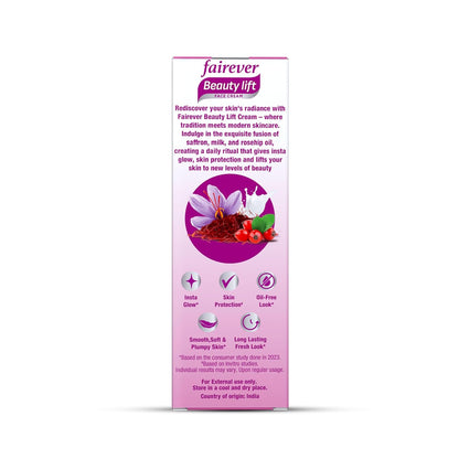 Fairever Beauty Lift Saffron, Milk & Rosehip Oil Face Cream, 50g