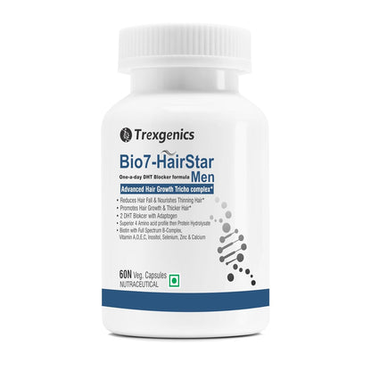 TrexgenicsÂ® BIO7-HAIRSTAR MEN Advanced Hair Support Tricho Complex ONE-A-DAY Formula (60 Veg. Capsules) (Pack of 1)