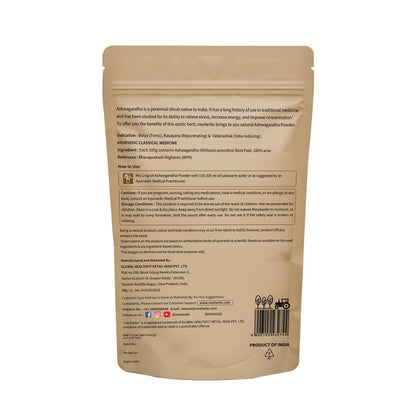 Neuherbs Ashwagandha Powder - 100 Gm | Ayurvedic Support for Stress Relief, Mental Calmness & Anxiety Issues | Support Strength & Energy | Certified