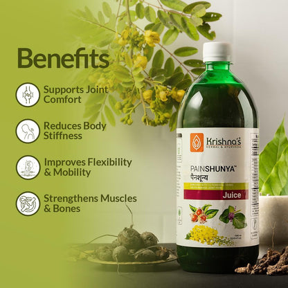 Krishna's Painshunya Juice â€“ Enriched With 12 herbs - Ayurvedic Herbal Juice for Joint Pain Relief & Body Comfort - 1000 ml