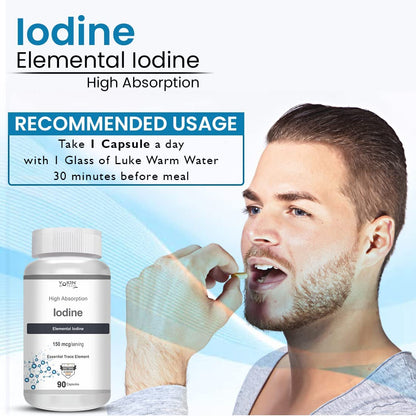 Vokin Biotech Iodine | Supplement to Support The Thyroid and Maintain Healthy Cellular Metabolism | 90 Veg Capsules