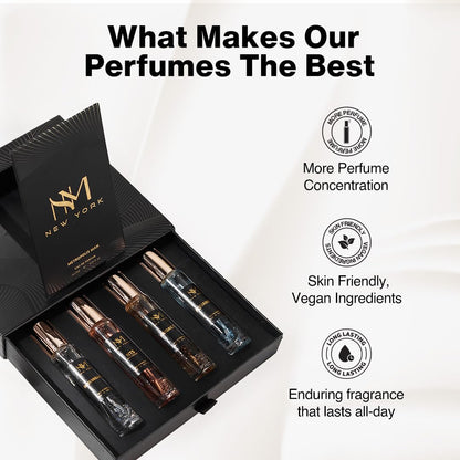 Nourish Mantra NM New York Metropolis Luxury Perfume Set Of 4 | Gift for man | long lasting perfume for man | luxury perfumes | Long Lasting EDP 15 ml Each
