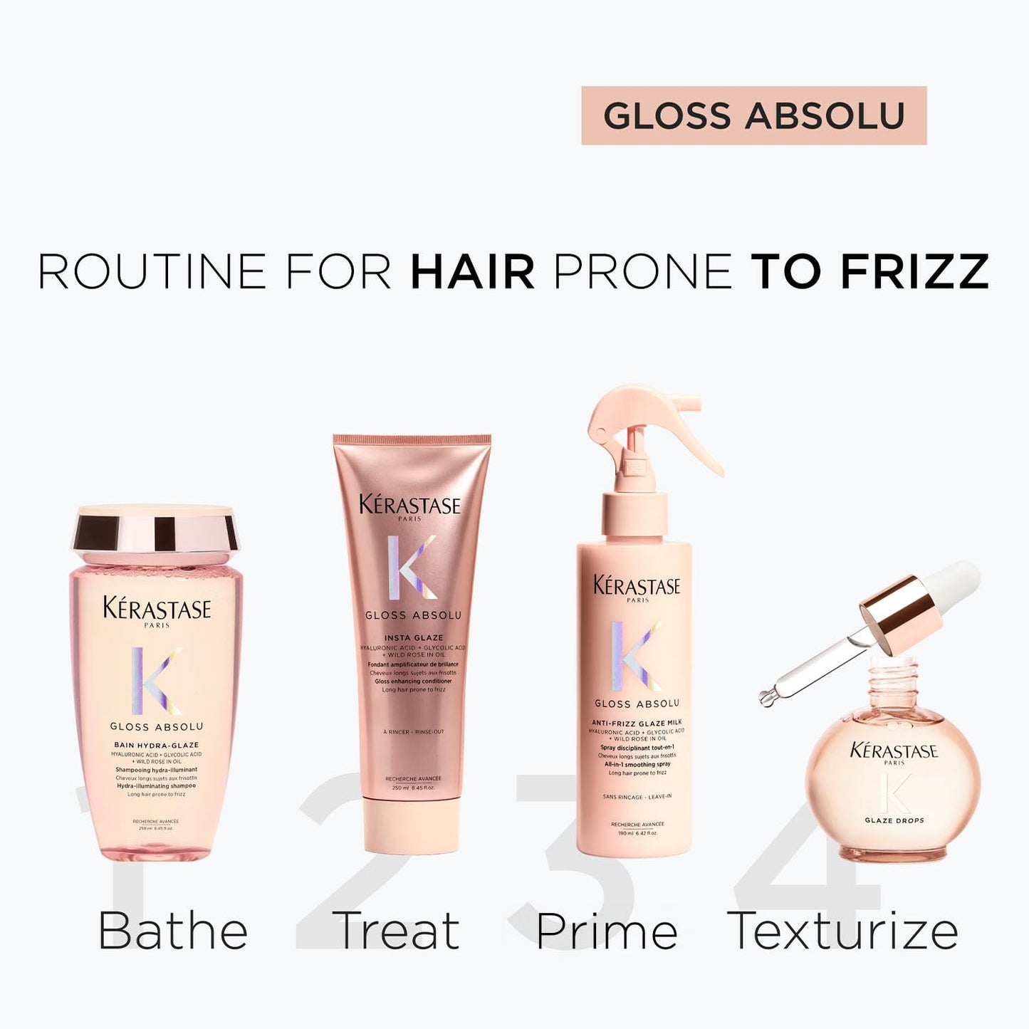 KÃ©rastase Gloss Absolu Anti-Frizz Foaming Conditioner For Bouncy, Glossy Hair | Fine To Medium Hair | 4-Days Anti-Frizz | With Hyaluronic & Glycolic Acid, Wild Rose-In-Oil | 250ml