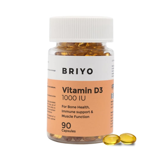 Briyo Vitamin D3 1000 IU-For Bone Health, Muscle Function And Immune Support Strength Immune System Softgel Better Energy For Healthy And Strong For Men/Women