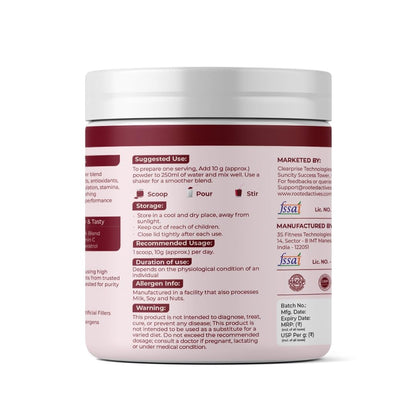 Rooted Actives Power Beets (250 grams) - Organic Beet root powder with L arginine,L Carnitine,BCAA,Reservatrol & Stevia|Heart,Endurance,Nitric oxide booster| Beets Powder Supplement & Pre Workout