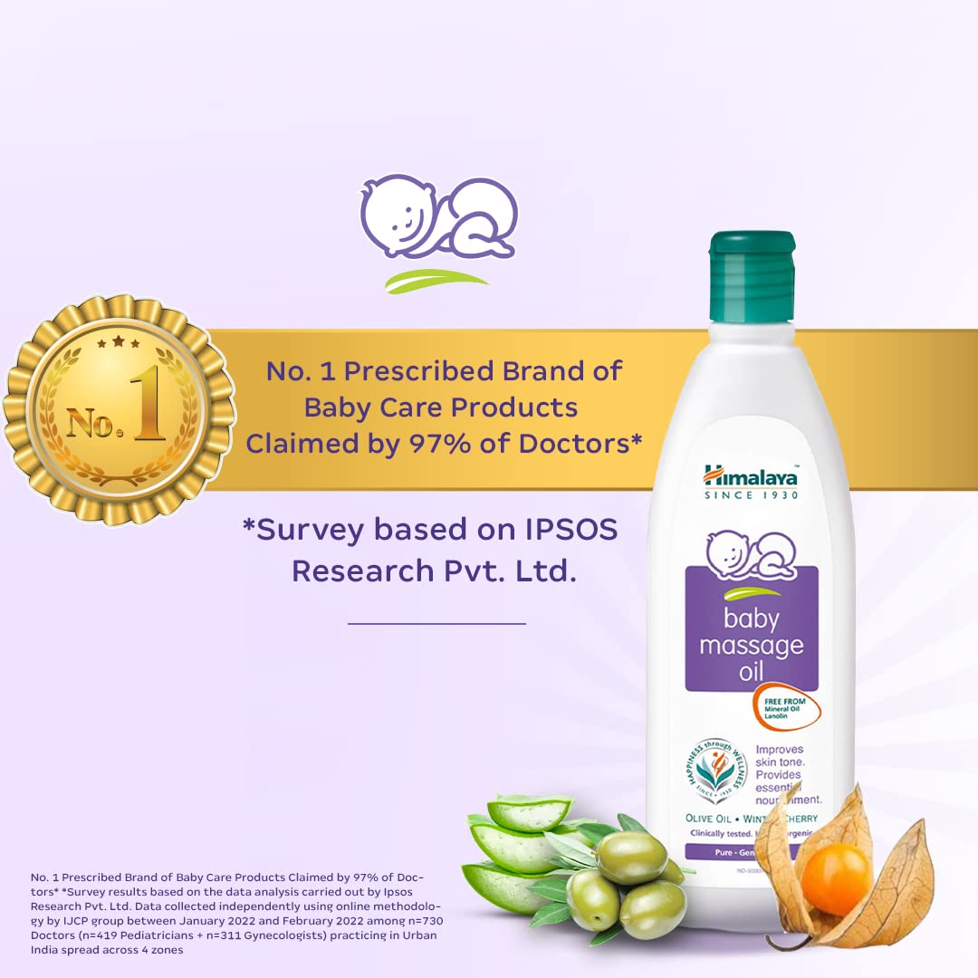 Himalaya Baby Massage Oil for Strong bones & muscles â€“ 500ml | No.1 Doctor Prescribed
