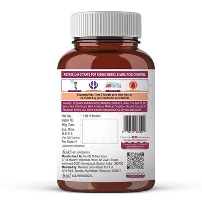 The Body Reserve Potassium Citrate Tablets-120, Potassium supplements for healthy kidney function pH Balance Boosts Electrolyte Levels for Hydration & wellness