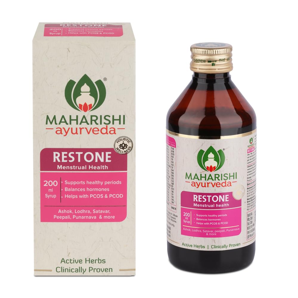 Maharishi Ayurveda Restone Syrup - Natural Supplement for Women with 15+ Herbs | Ideal for Women's Health and Wellness | Synergistic Combination of Time-tested Herbs - 200 ml