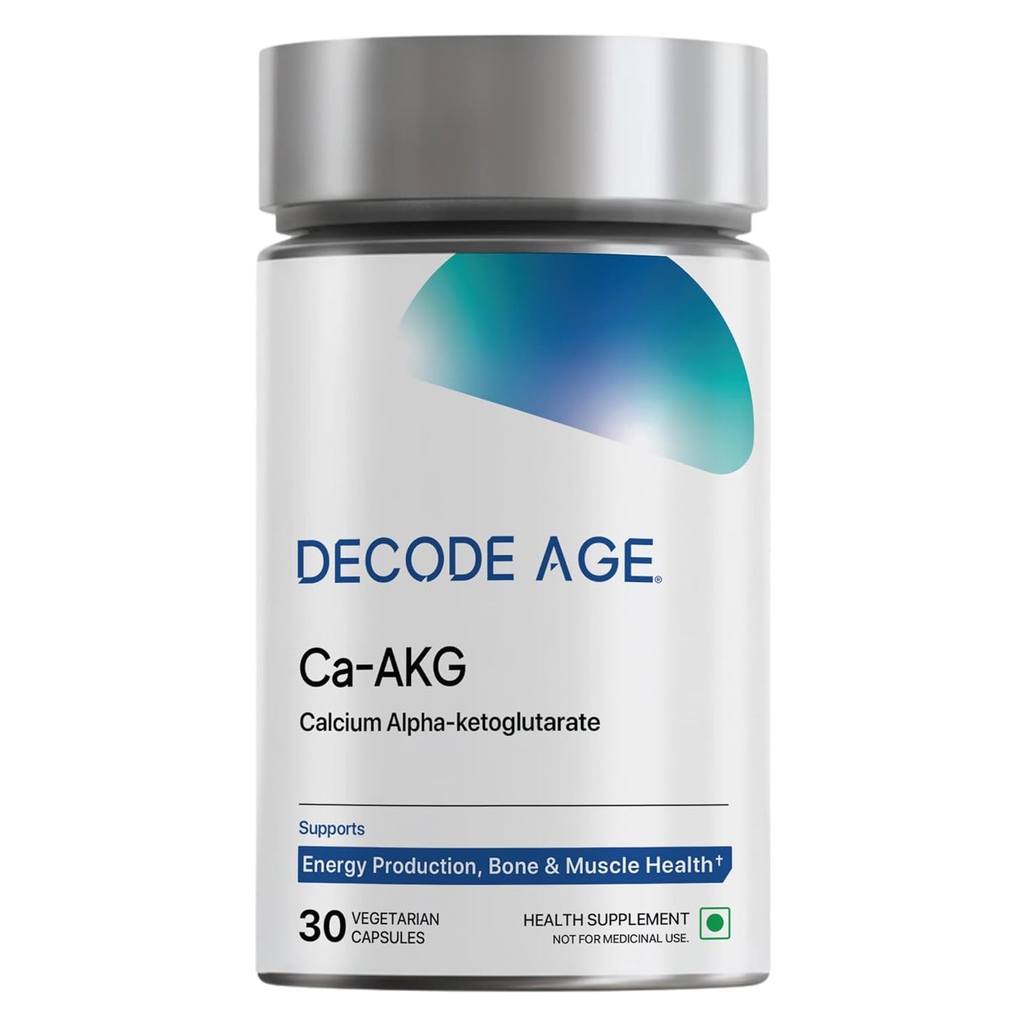 Decode Age Ca-AKG Supplement 500 mg â€“ 99.9% Pure, Highly Bioavailable Calcium Alpha-Ketoglutarate for Bone Strength, Energy & Muscle Recovery â€“ Clinically Tested, 30 Vegetarian Capsules