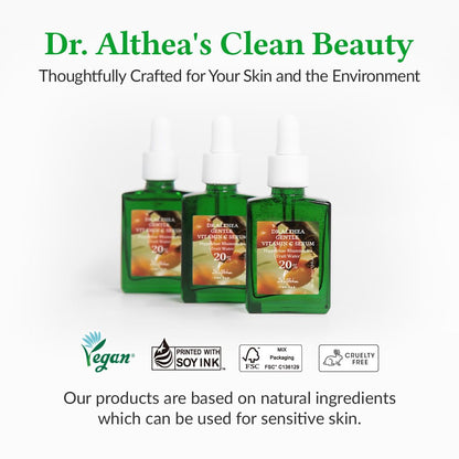 Dr.Althea Gentle Vitamin C Serum | Daily Vitamin C Serum for All Skin Types | Helps Remove Dark Spots & Uneven Skin Tone | Korean Vegan Skincare | 30ml