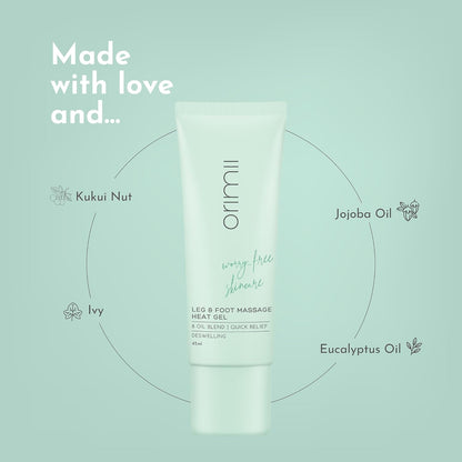 Orimii Leg & Foot Massage Gel For Pain Relief | Heals Swollen Ankles, Leg & Joint Pain | Foot & Leg Pain Relief Product for Pregnant Women | Unique Gel Balm Texture for Quick Absorption (45ml)