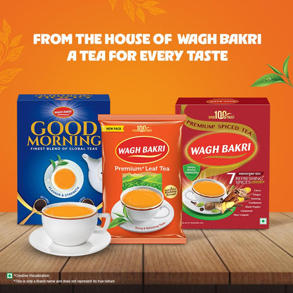 Wagh Bakri Premium Tea | Black | Assam Blend | Kadak Chai | Aromatic Chai Patti | Rich & Bold Flavour | Lingering Taste & Kesari Golden Hue | Loose Leaf Tea | 1 Kg